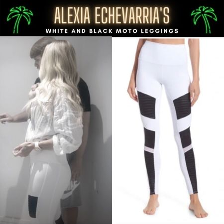 Alexia Echevarria’s Black and White Moto Leggings are Sold Out by Alo // Shop Similar