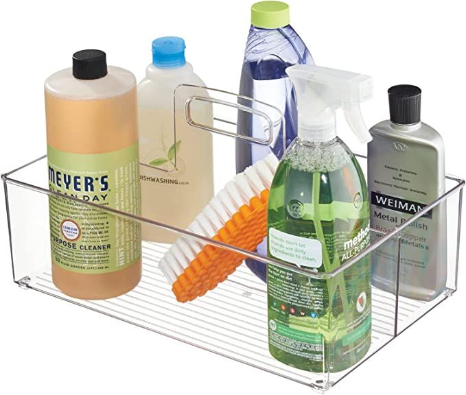 mDesign Plastic Portable Storage Organizer Caddy Tote, Divided Bin, Handle for Bathroom, Kitchen ... | Amazon (US)