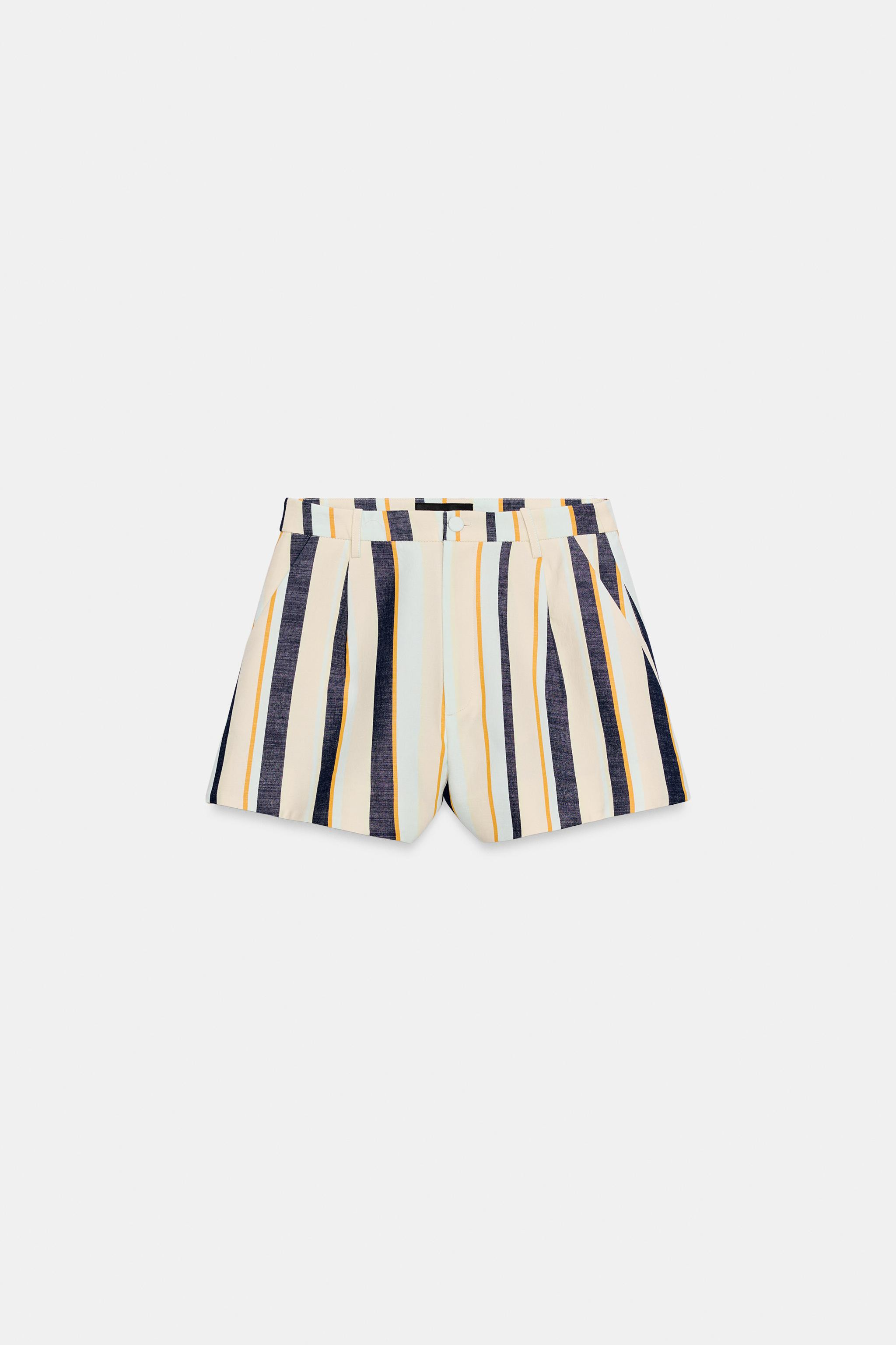 STRIPED PLEATED SHORTS ZW COLLECTION | Zara US