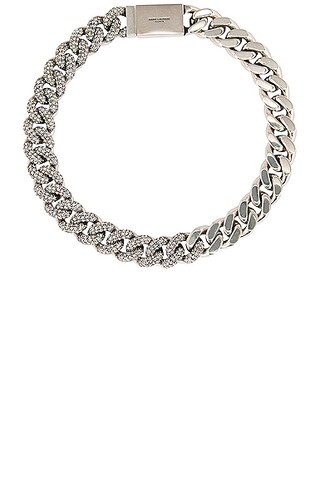 Rhinestone Thick Curb Chain Necklace | FWRD 