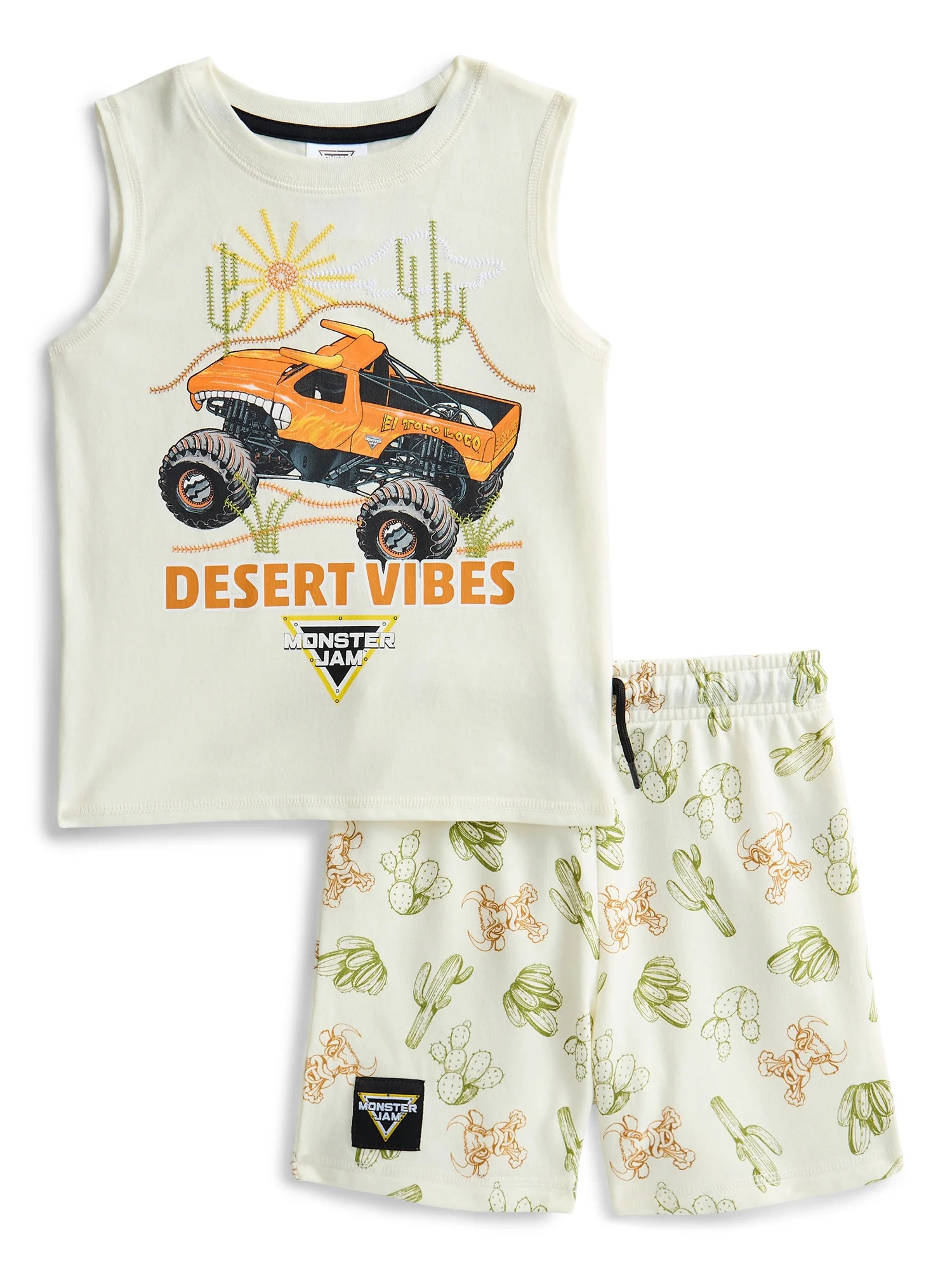 Monster Jam Toddler Boys Graphic Tank Top and Matching Allover Print Shorts Set, 2-Piece, Sizes 1... | Walmart (US)