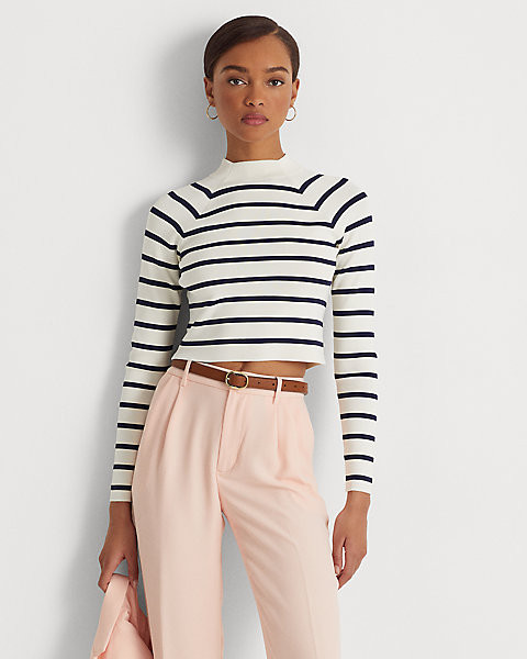 Striped Cropped Mockneck Jumper | Ralph Lauren (UK)