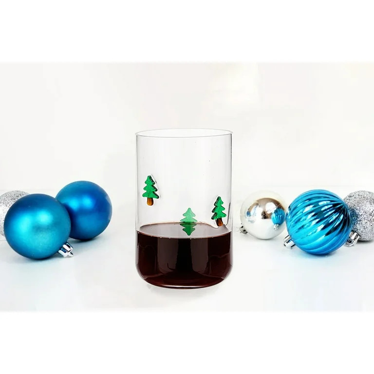 Holiday Time Tree Charm 16oz Drinking Glass 2 Pack | Walmart (US)