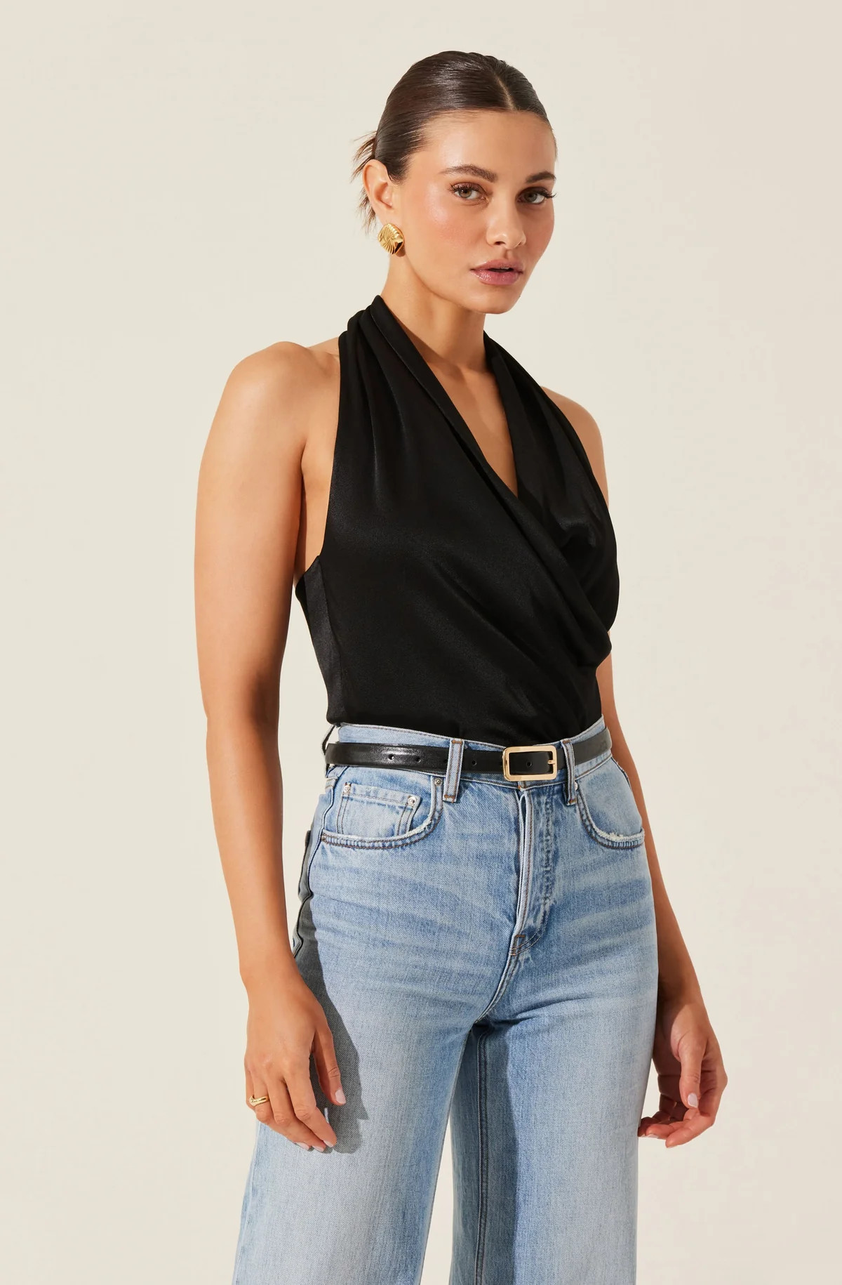 Draped Crossover Halter Top | ASTR The Label (US)