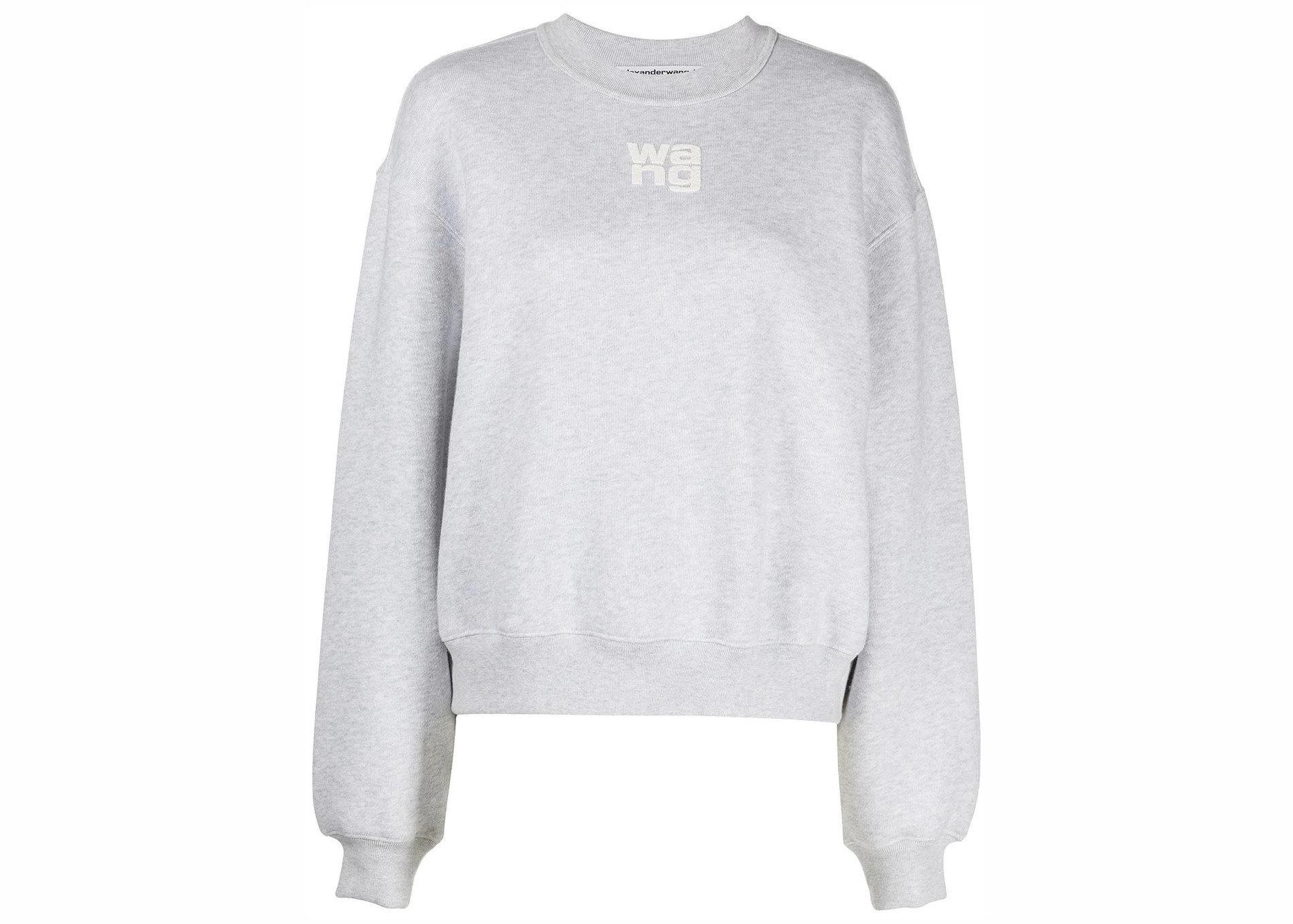 T by Alexander Wang Essential Puff Logo Terry Crewneck Sweatshirt Heather Grey | StockX