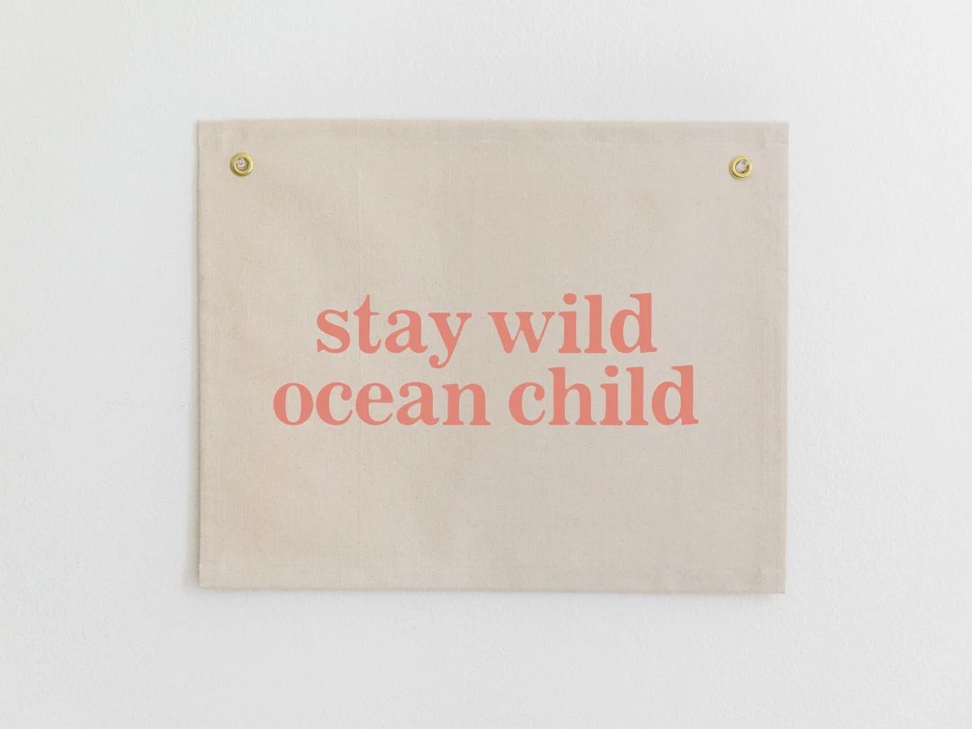 Stay Wild Ocean Child Nursery Wall Decor, Nursery Wall Hanging, Coastal Boy Room, Surf Quotes, Su... | Etsy (US)