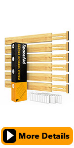 SpaceAid Bamboo Drawer Dividers with Labels, Kitchen Adjustable Drawer Organizers, Expandable Org... | Amazon (US)