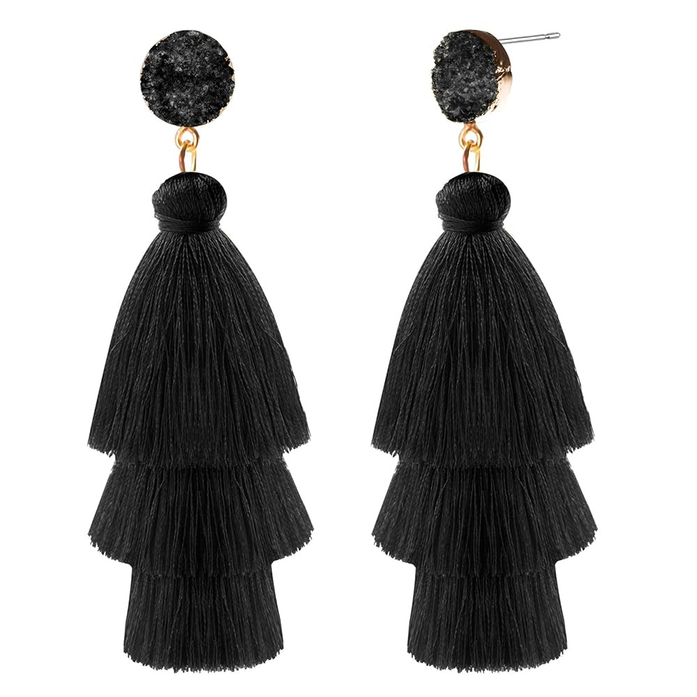 Tassel Earrings for Women,Christmas Earrings Dangle,Fringe Earrings for Women,Layered Bohemian Ho... | Amazon (US)