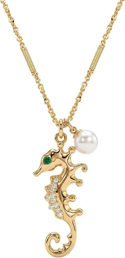 Dremmy Studios Gold Necklace for Women 14K Gold Plated Necklace Boho Summer Beach Coastal Pendnat... | Amazon (US)