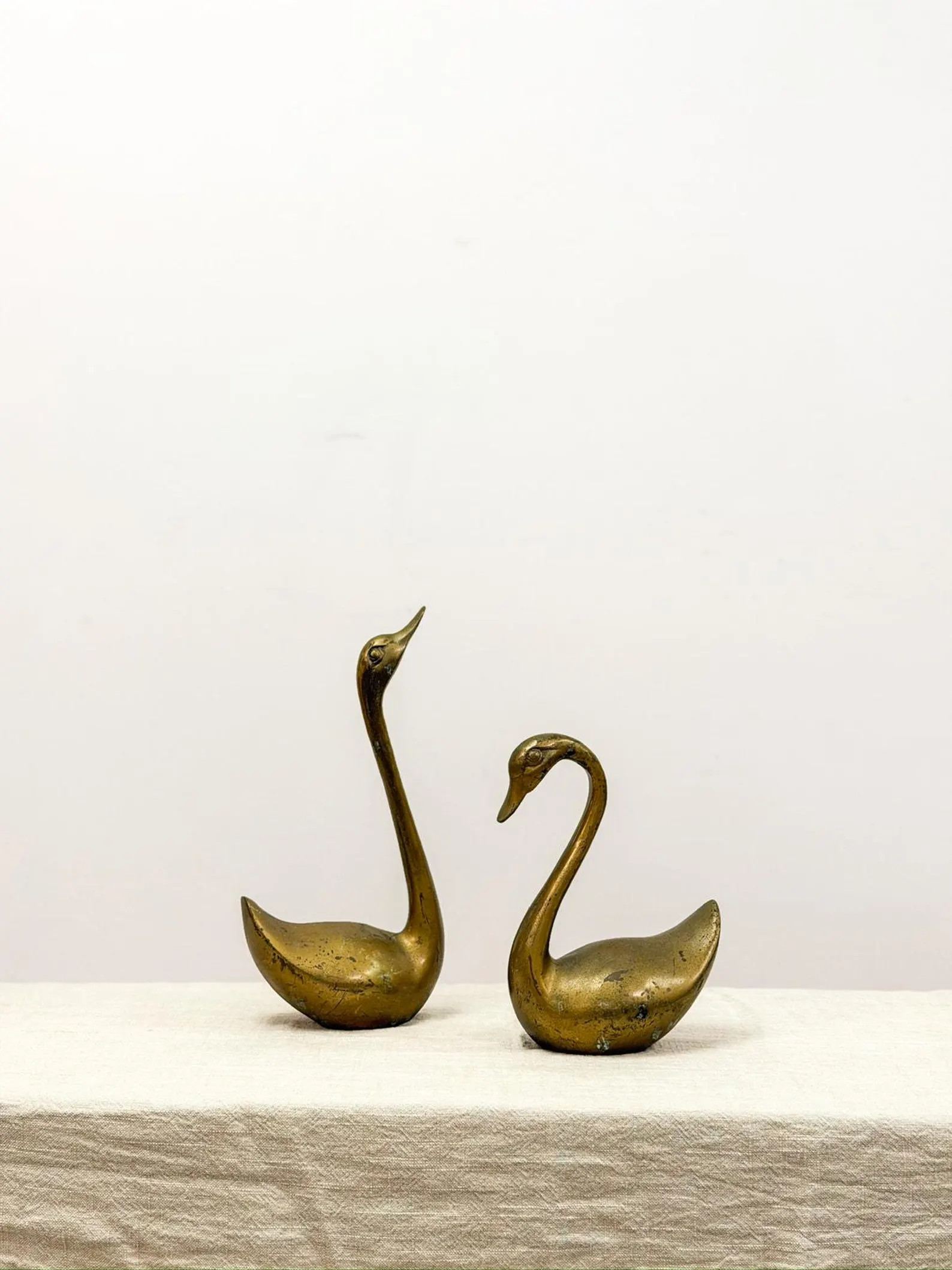 Pair of Vintage Brass Swan Figurines Decorative Statues MCM, Postmodern Decor | Etsy (Global)