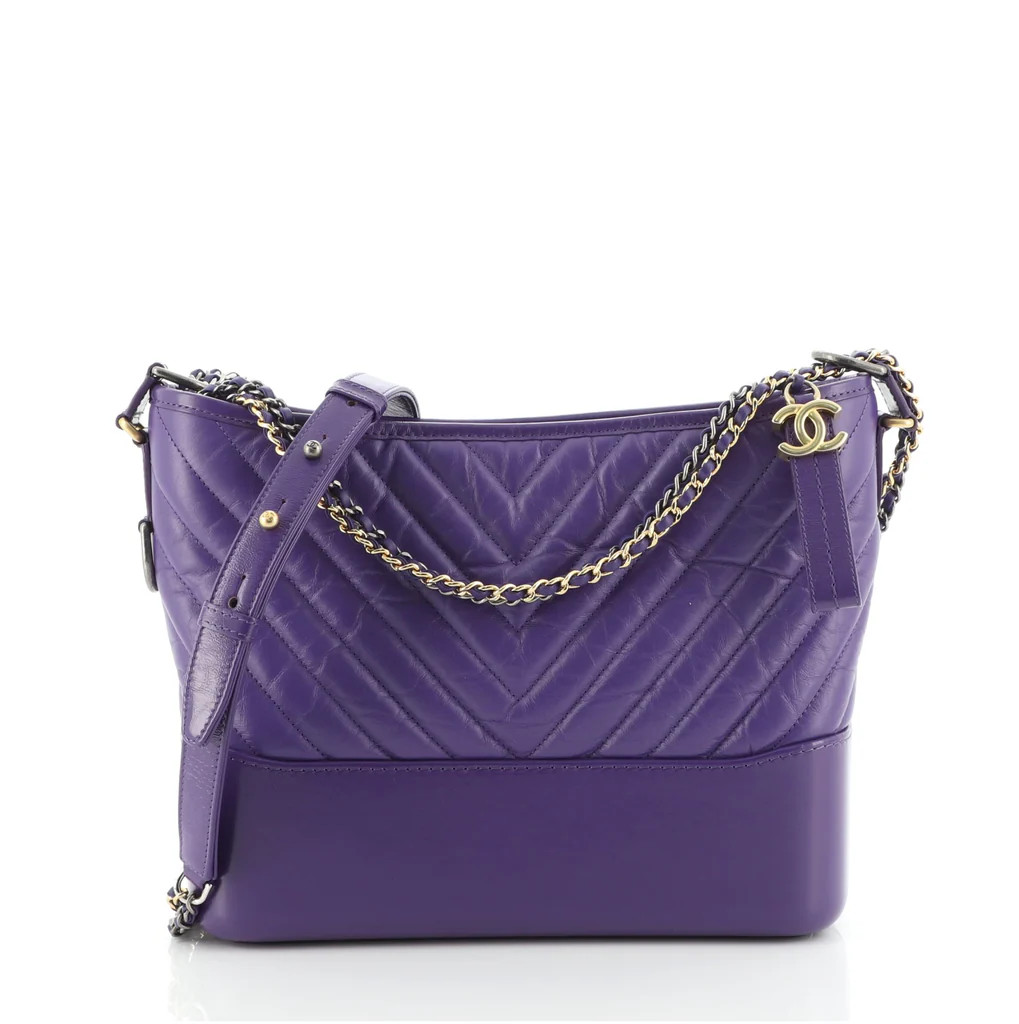 Gabrielle Hobo Chevron Aged Calfskin Medium | Rebag