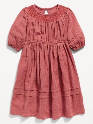 Smocked 3/4-Sleeve Swing Dress for Toddler Girls | Old Navy (US)