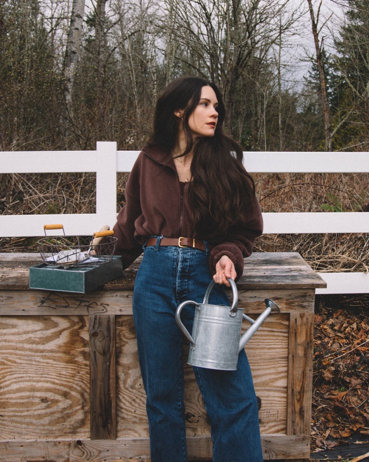 Chocolate brown is having a moment 🤎 A rich brown zip-up sweater layered over a simple tank, paired with high-waisted straight leg jeans and a classic leather belt. It feels grounded, timeless, and easy for everyday.
#chocolatebrown #brownoutfit #winterstyle #farmstyle #gardenstyle #highwaistedjeans #classicdenim #elevatedcasual #seasonalliving #ltkstyle

#LTKgrwm #LTKdayinmylife #LTKootd
