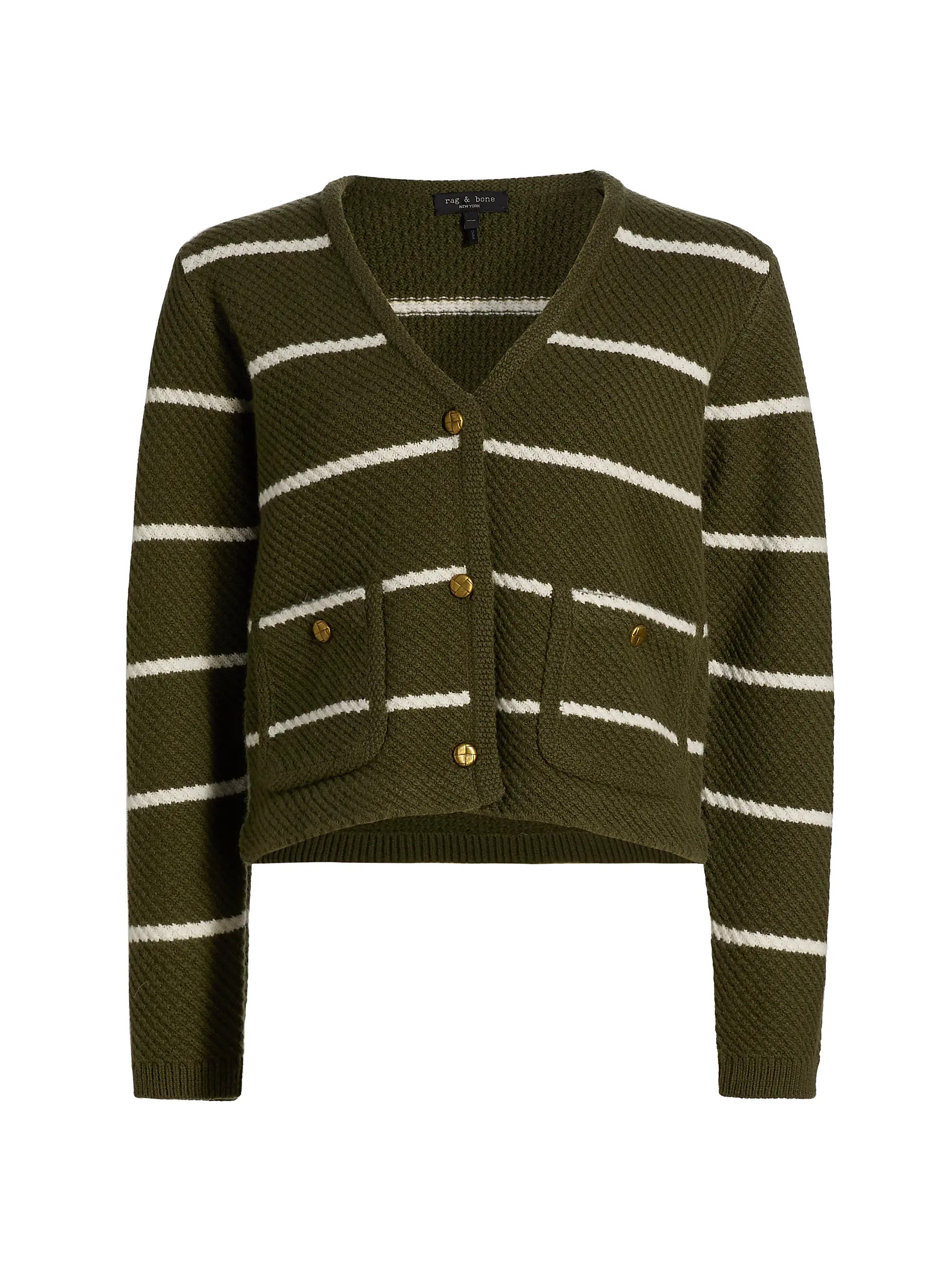 Peggy Striped Wool V-Neck Cardigan | Saks Fifth Avenue