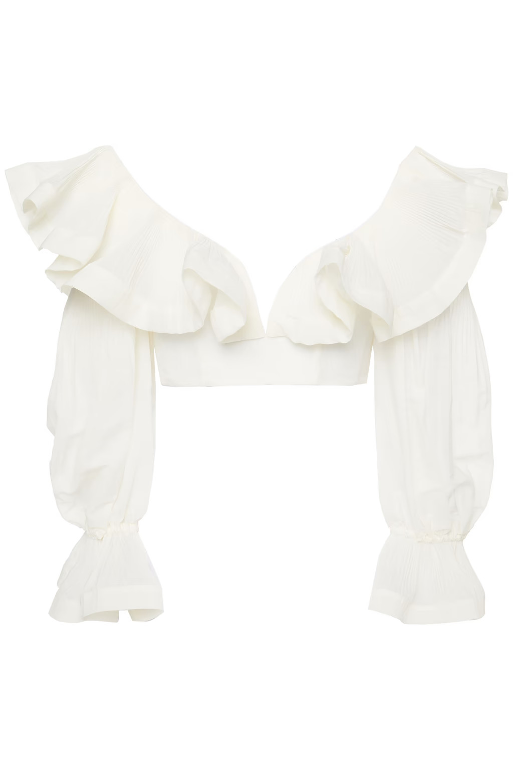 The Lovestruck cropped ruffle-trimmed organza top | The Outnet (US and CA)