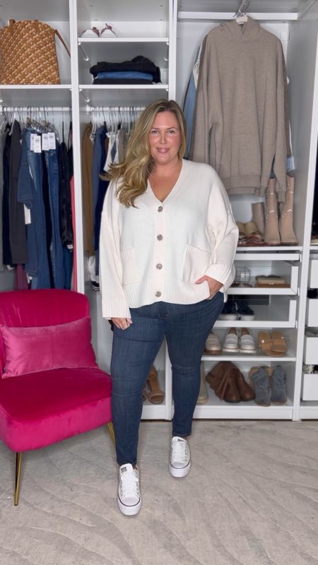 Day 2/5 Amazon Plus Size Outfits!
First of all, these jeans are so incredibly comfortable and budget friendly, and they come in regular petite and tall sizes 16-30. Very impressed! I’m wearing the size 18 and they feel very true to size! I paired it with two sweaters, both size 2X and in my opinion they run generous and I could have done a size down, however I don’t mind the extra room. Both come in XXS-5X and several colorways! The cardigan is so cute worn as a top or open! Paired with my fave white platform sneakers! 

#LTKSeasonal #LTKstyletip #LTKcurves