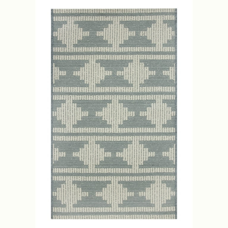 Mainstays 27"x45" Blue Geo Diamond Indoor Accent Rug | Walmart (US)