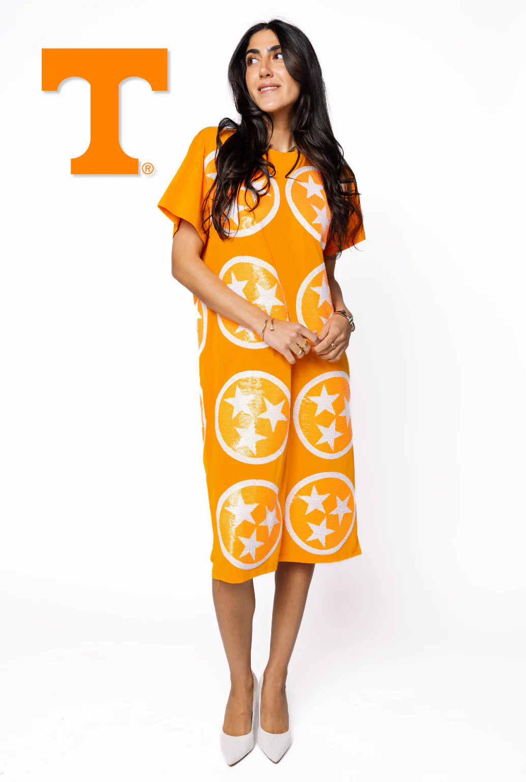 Licensed Tennessee Mascot Midi Tee Dress | Queen of Sparkles