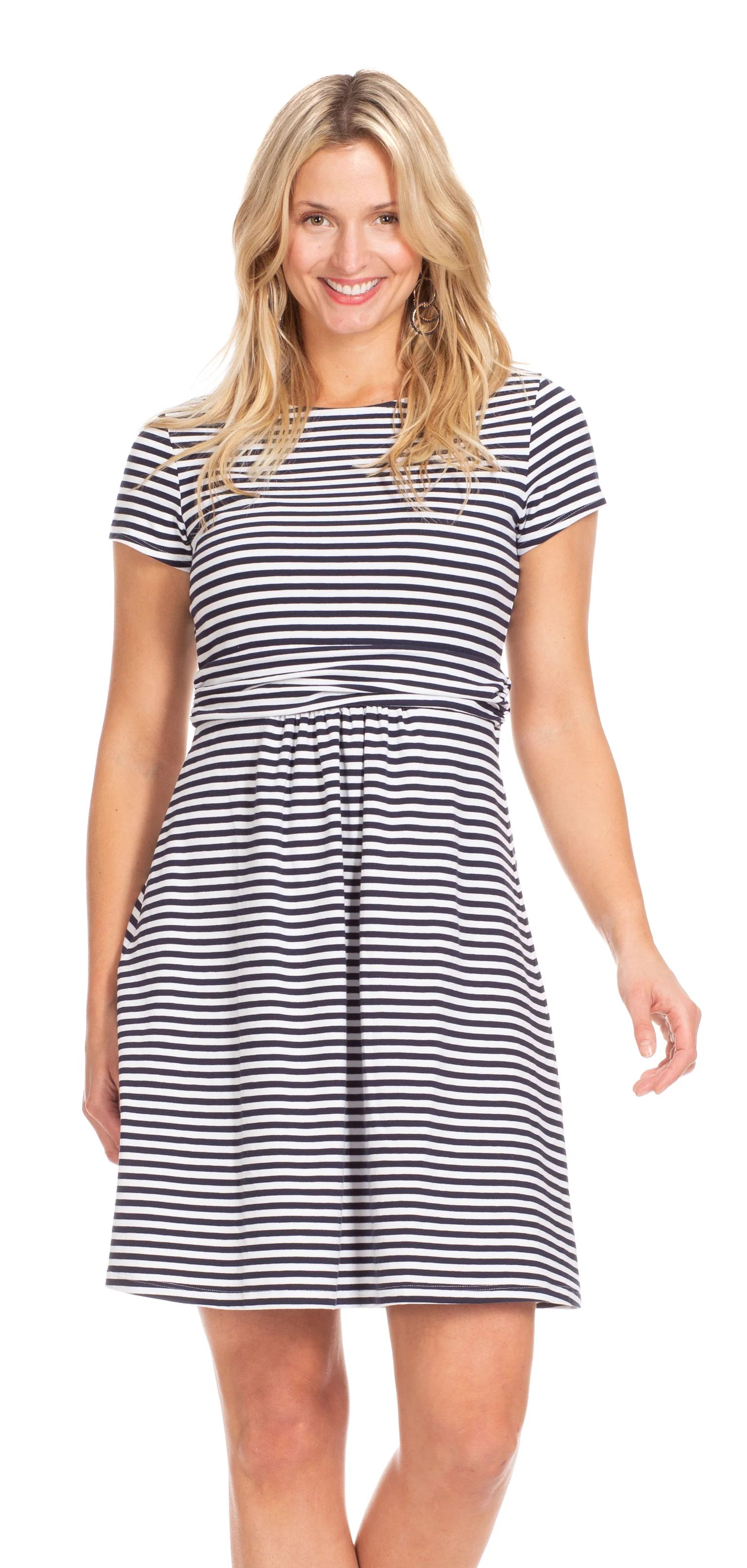 Eliza Dress in Navy & White Stripe | Duffield Lane