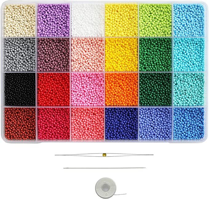 Bala&Fillic Size Almost Uniform 2mm Round 12/0 Seed Beads About 21600pcs in Case Opaque Colors Se... | Amazon (US)