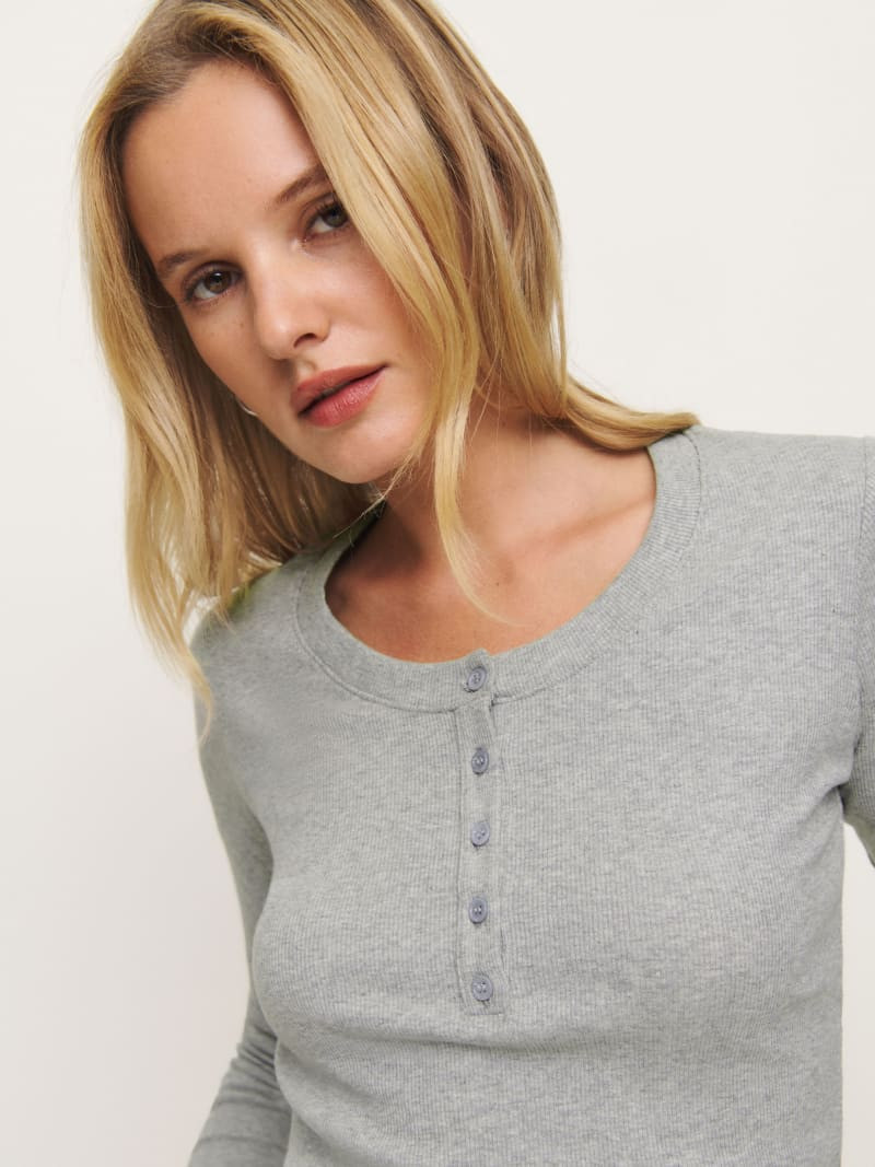 Jayden Long Sleeve Henley Tee | Reformation (Global)