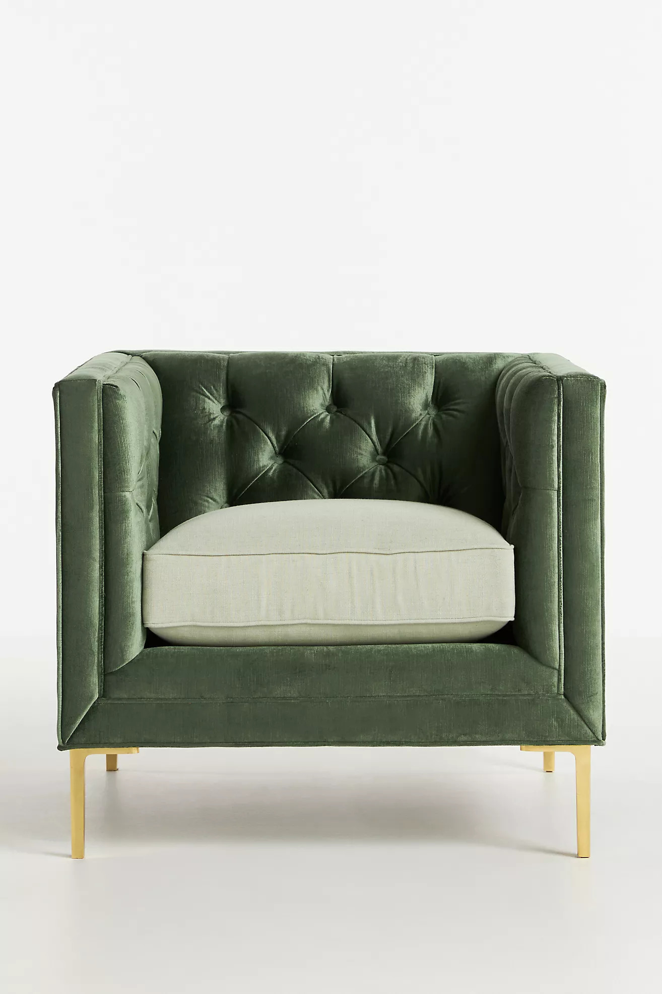 Velvet & Linen Mina Cushion Chair | Anthropologie (US)