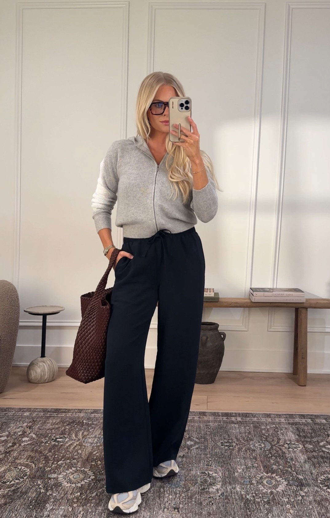 Small in zip-up sweater jacket (heather chrome), small regular in pants (navy), true to size in shoes, bag is in shade coffee.
#kathleenpost

travel outfit, school/drop off pick up, work from home, errand outfits, lodge pant, drawstring pant, Aritzia haul, fall outfit, airplane outfit

#LTKStyleTip #LTKTravel #LTKSeasonal