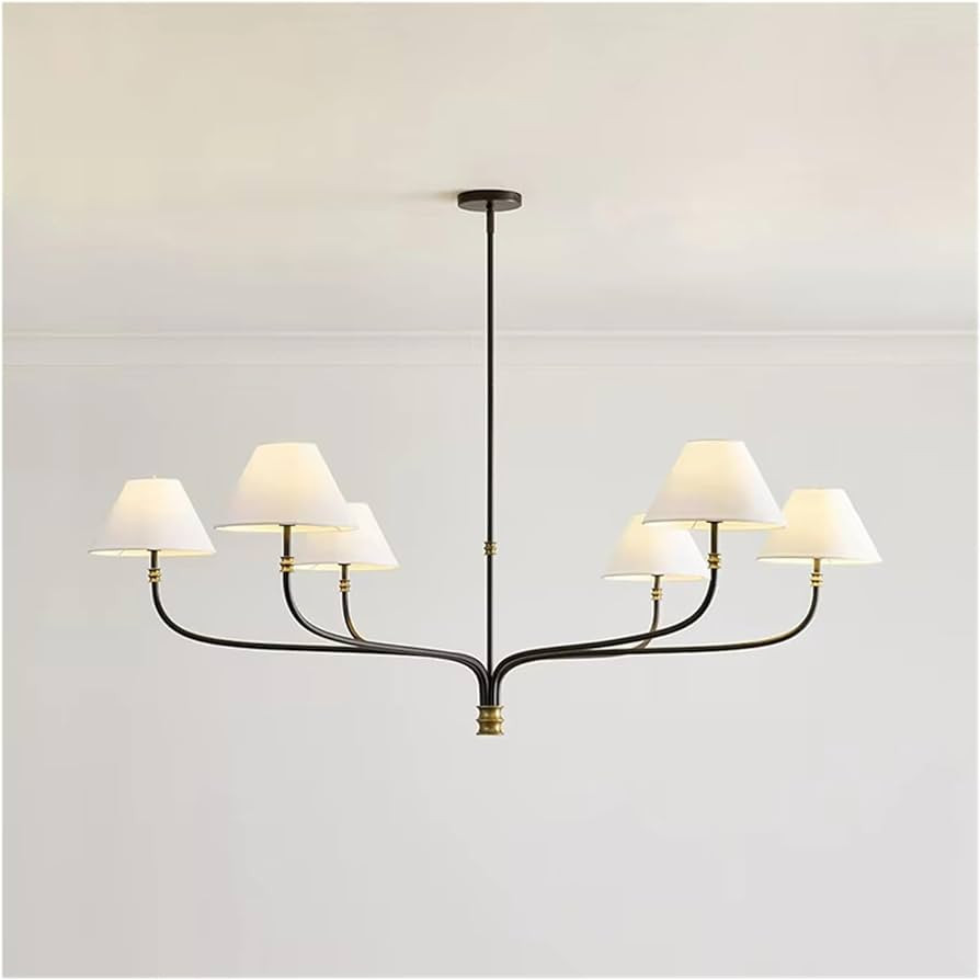 Round Chandelier Fabric Branch lamp Minimalist French Decorative Lamp Hall Bedroom Study Decorati... | Amazon (CA)