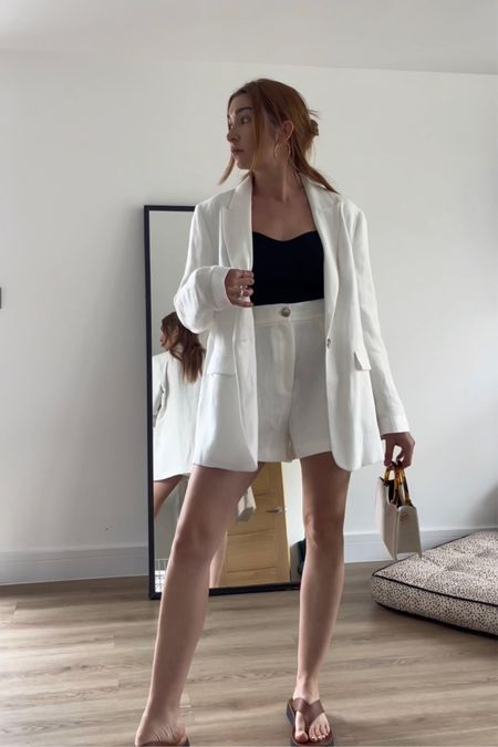 Spring Style. White linen blazer and short coord 

#LTKSeasonal #LTKGiftGuide #LTKwedding