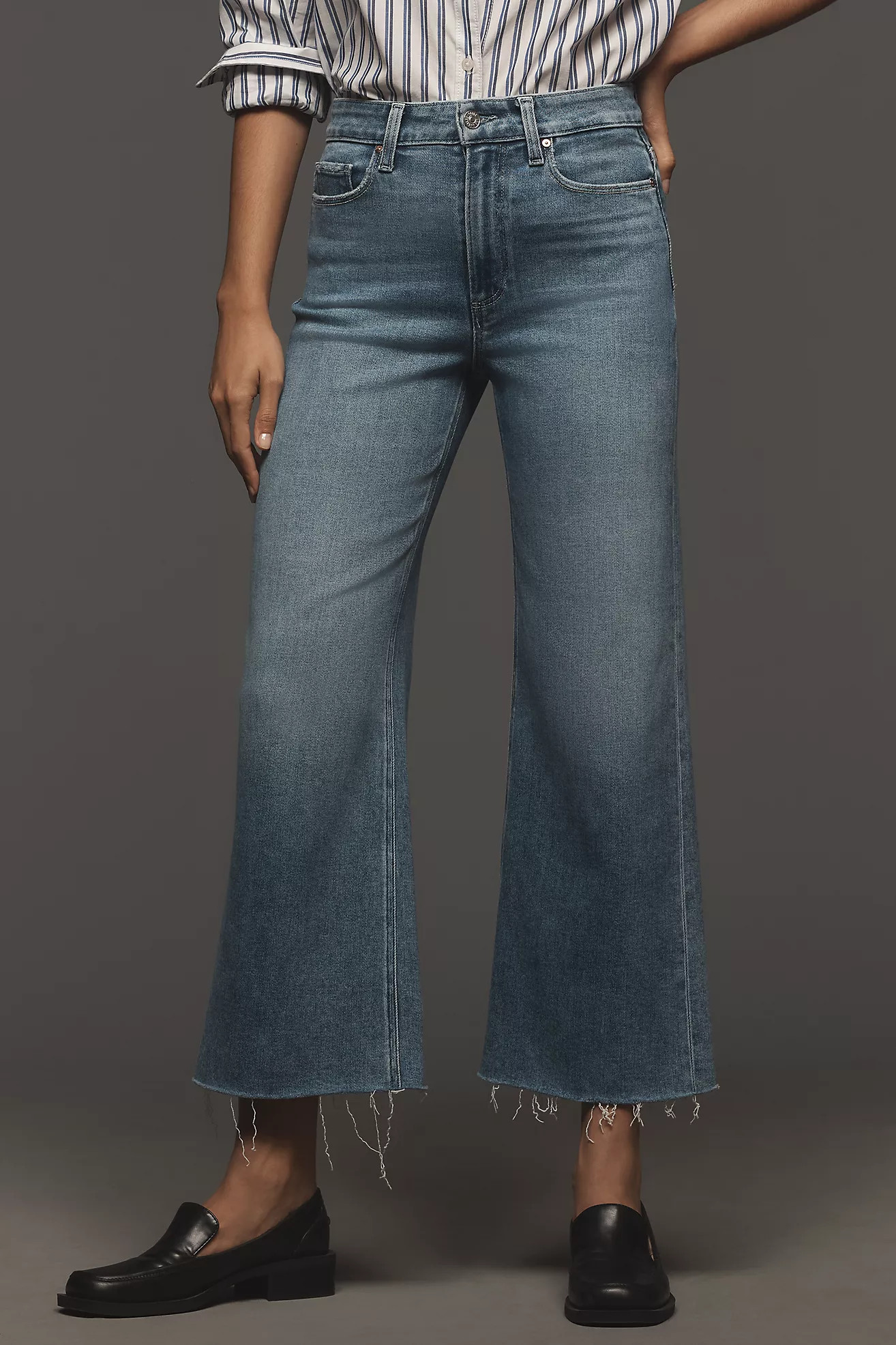 PAIGE Anessa High-Rise Wide-Leg Cropped Jeans | Anthropologie (US)