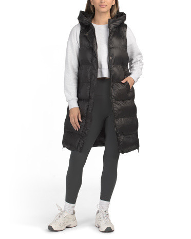 Long Quilted Hooded Vest for Women | Polyester | Marshalls