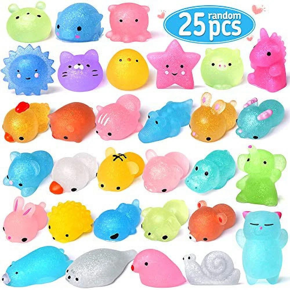 Sarzi 25pcs Mochi Squishy Toys 2nd Generation Glitter Party Favors for Kids Mini Squishy Animal S... | Walmart (US)