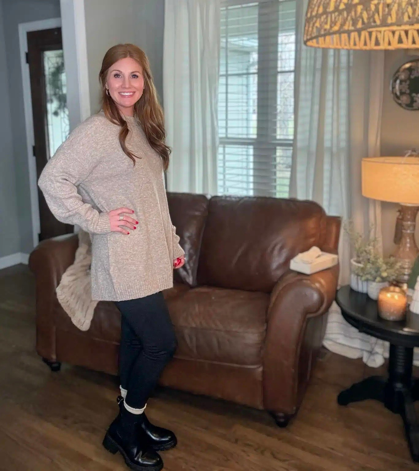 An easy everyday Winter outfit from Amazon! Stephanie is wearing a size small in this cozy sweater and it’s available in multiple colors. She’s wearing a small in these fleeced lined leggings, which are a great option for colder weather. 

#LTKOver40 #LTKTravel #LTKPetite