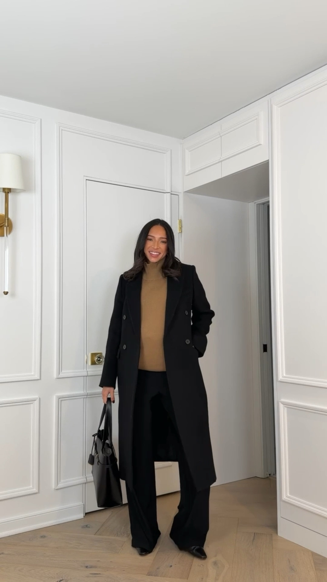 Winter work outfit 🤍 Sizing details below 👇🏽 I sized up +1 in everything for the bump! Longsleeve tee - S Lounge pants - M Turtleneck sweater - M Wide leg pants - M Wool Cashmere coat - M 

Winter outfit 
Winter fashion 
Work outfit 
Office outfit 
Workwear

#LTKWorkwear #LTKBump #LTKFindsUnder100