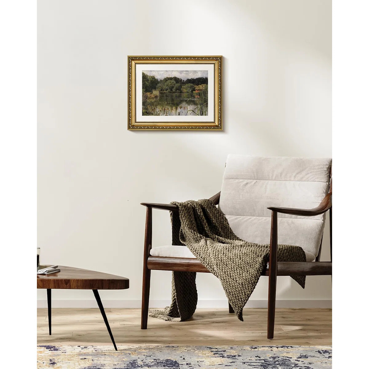 Vintage Lake Scenery Gold Framed Wall Art | Wayfair North America