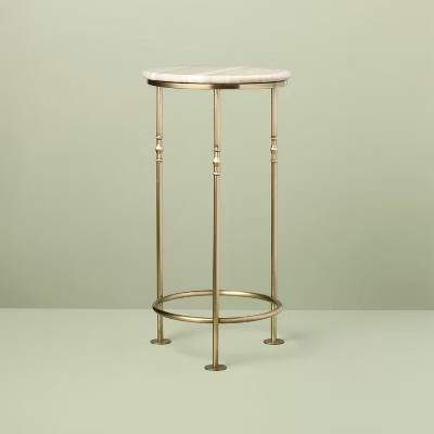 20"x10" Brass Plant Stand Antique Brass and Stone - Hearth & Hand™ with Magnolia | Target