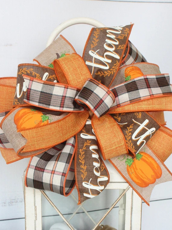 Fall Wreath Bow or Lantern Bow FREE SHIPPING | Etsy (US)
