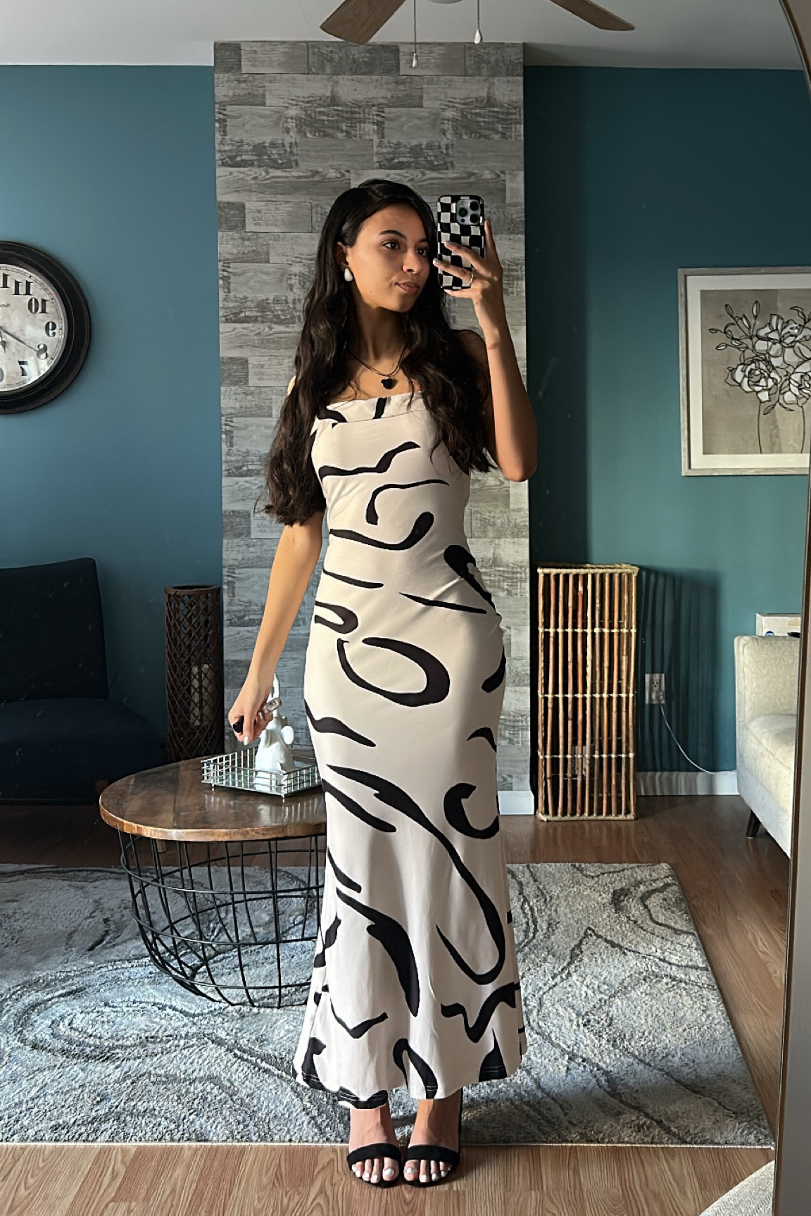 shein black and white formal dress SHEIN Raffinéa European And American Style Color Block Long Sleeve A-L |  Dress main image 1