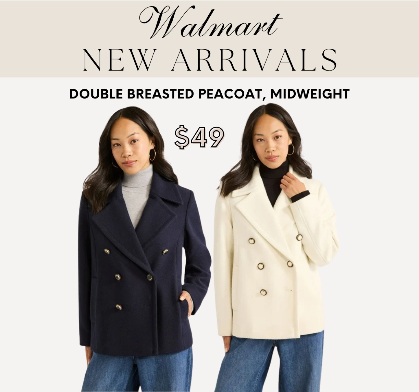 Free Assembly Women’s Double Breasted Peacoat, Midweight, Sizes XS-XXL

#LTKFindsUnder50 #LTKCyberWeek #LTKHoliday