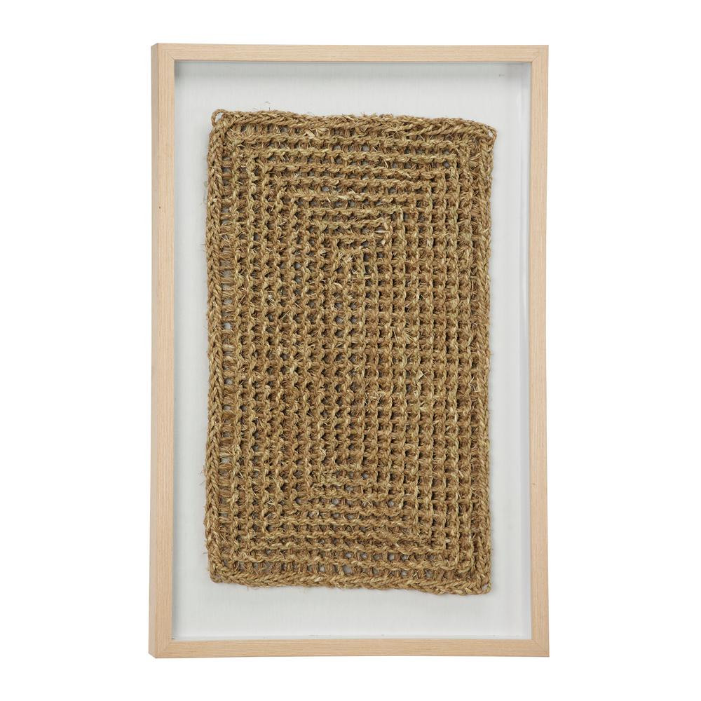 Abstract Natural Beige Rope and Wood Wall Art | The Home Depot