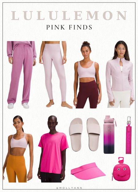 Lululemon pink finds pink leggings pink athleisure pink activewear pink sports bra 

#LTKunder50 #LTKunder100 #LTKfit