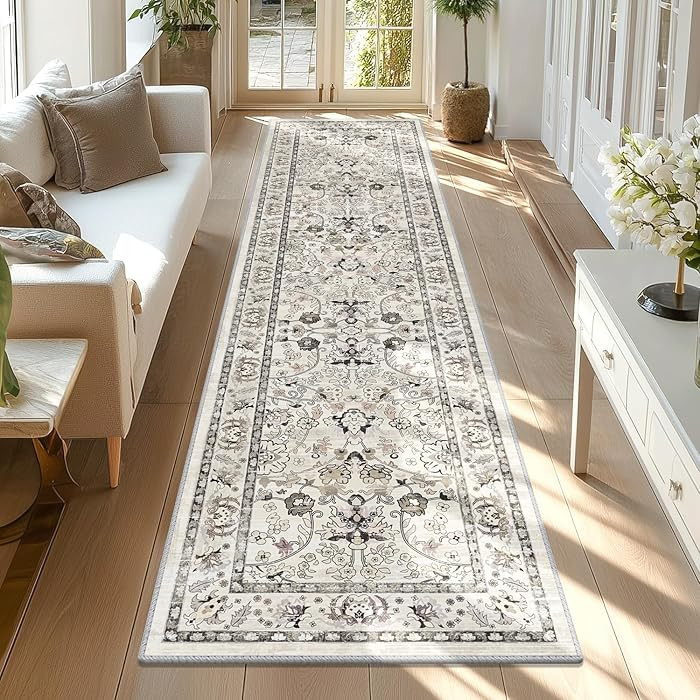LOKHOM Washable Runner Rug, 2x8 Non-Slip Vintage Hallway Runner Rug with Rubber Backing, Boho Flo... | Amazon (US)