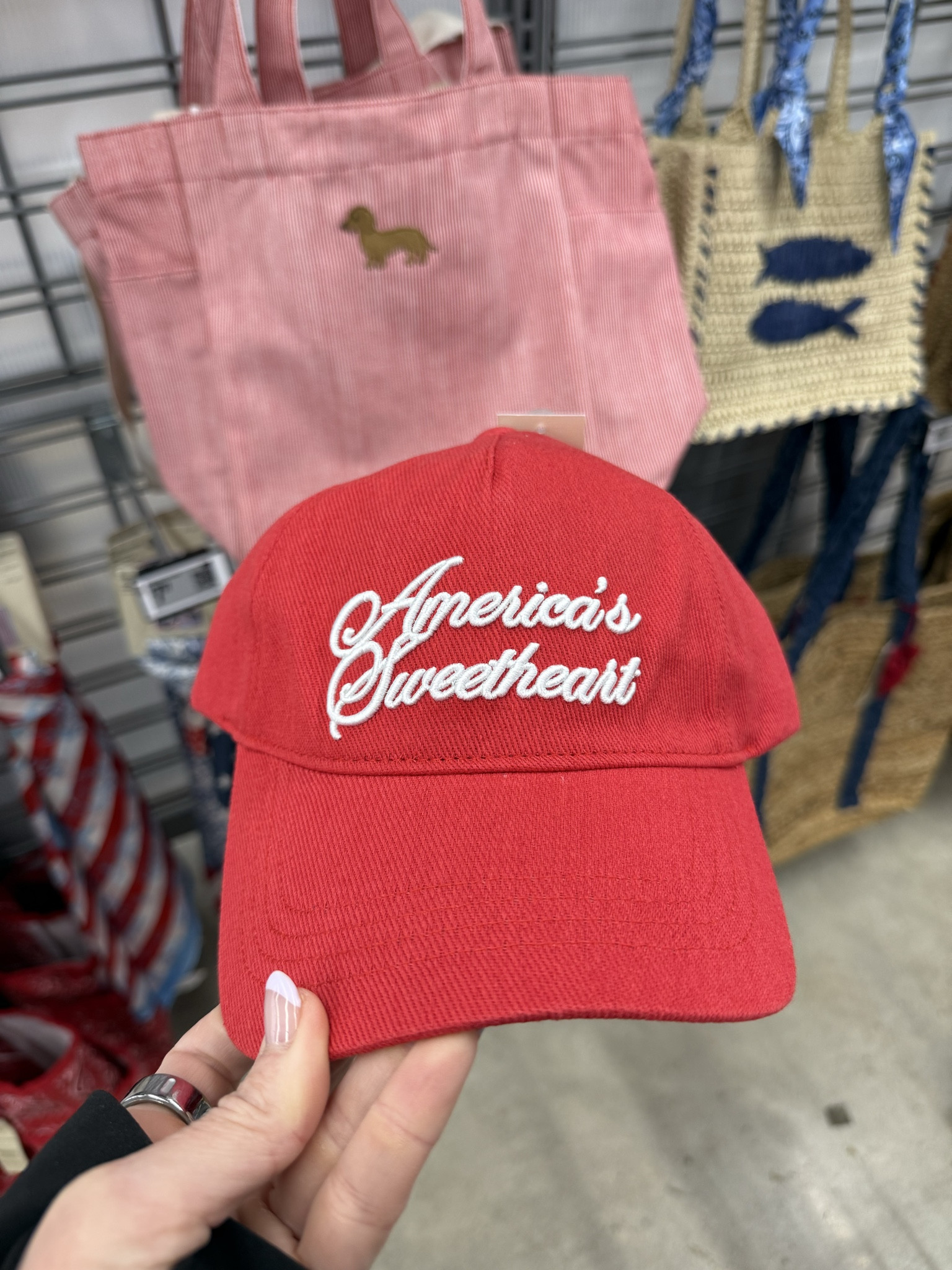 Walmart
New arrivals 
Summer gear 
Purse
Bag
Tote
Hat
Patriotic gear 
Western wear 
Western style 
