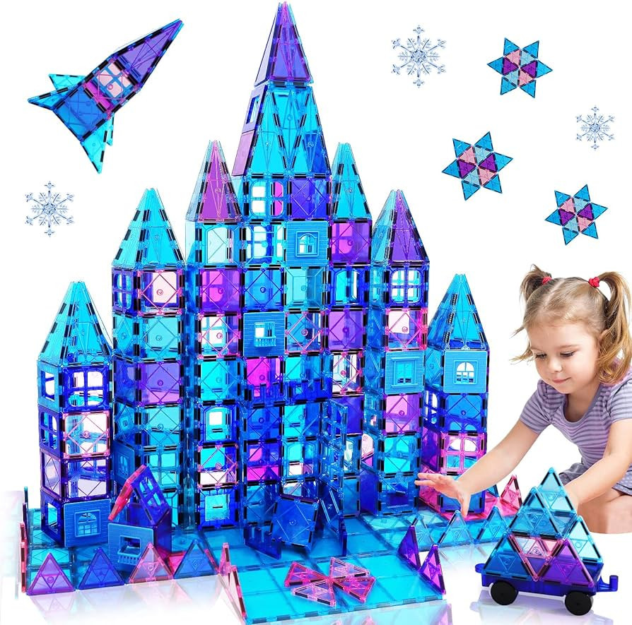 NVHH Magnetic Tiles Kids Toys for 3 4 5 6 7 8+ Year Old Boys Girls 3D Castle Princess Magnetic Bu... | Amazon (US)