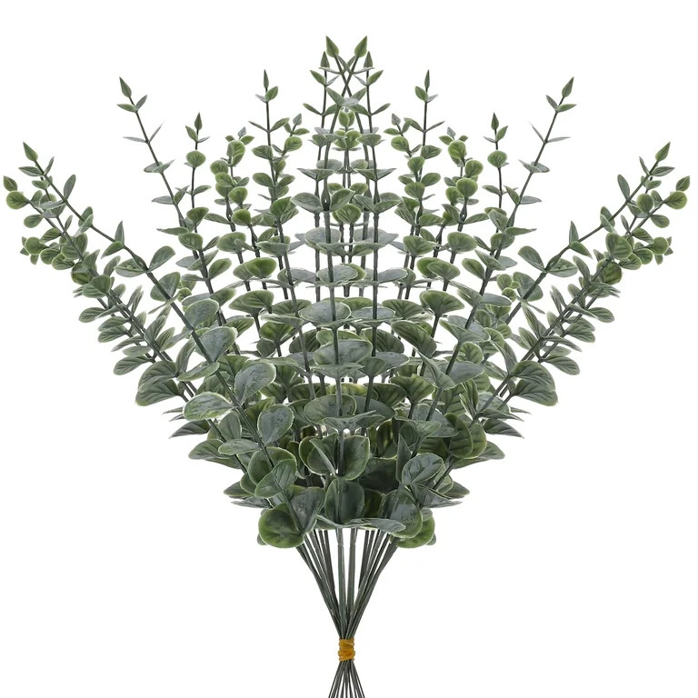 Bocaoying 50 Pcs 16.7 inch Eucalyptus Stems Decor, Artificial Eucalyptus Leaves Stems, Faux Green... | Walmart (US)