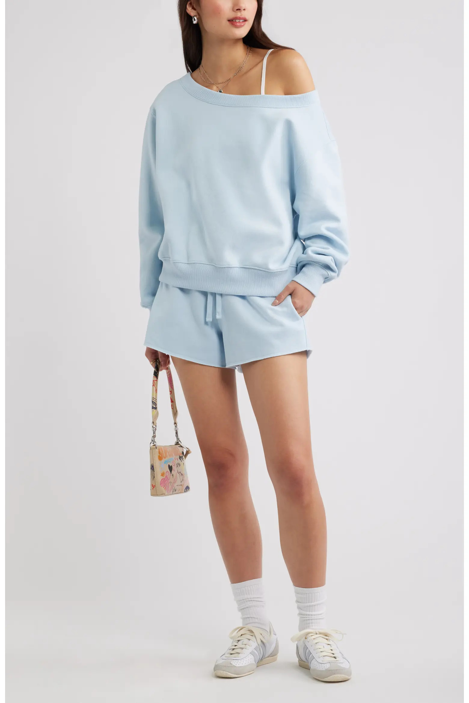 Off the Shoulder Fleece Sweatshirt (Women) | Nordstrom | Nordstrom