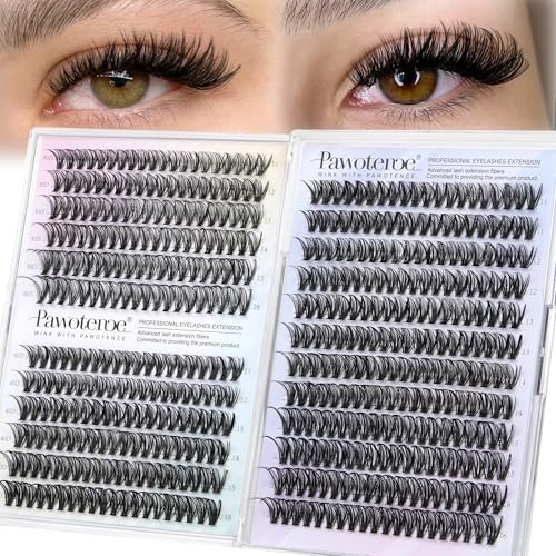 Pawotence Lash Clusters 480pcs Individual Lashes 30D 40D Cluster Eyelash Extensions Eyelash Clusters Lash Extensions for Self Application (30D&40D, 0.07D, 11-16mm Valuable Pack) | Amazon (US)