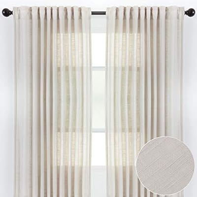 Chanasya 2-Panel Soft Textured Semi Sheer Curtains for Window Living Room Bedroom Kitchen Patio O... | Amazon (US)