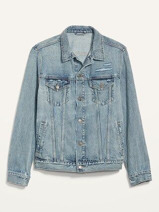 Gender-Neutral Distressed Non-Stretch Jean Jacket for Adults | Old Navy (US)