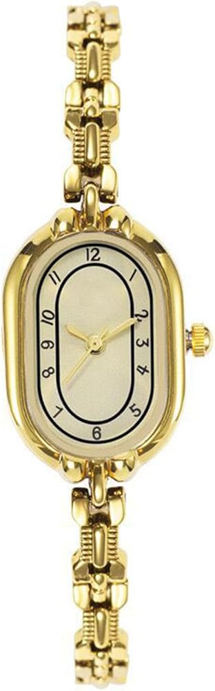 ADSBIAOYE Gold Watches, Small Oval Vintage Bracelet Watch, Stainless Steel Quartz Watch | Amazon (US)